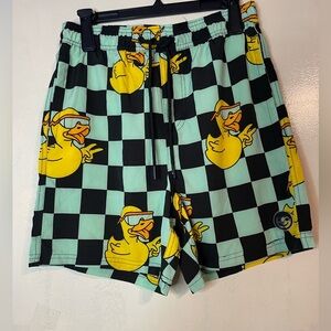 Men’s Neff board swim shorts size Large rubber ducks quick dry summer print